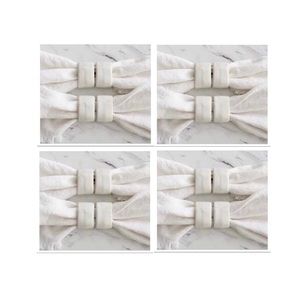 Pottery Barn Mason Stoneware Napkin Rings, Set Of 16, Color- Ivory, NEW